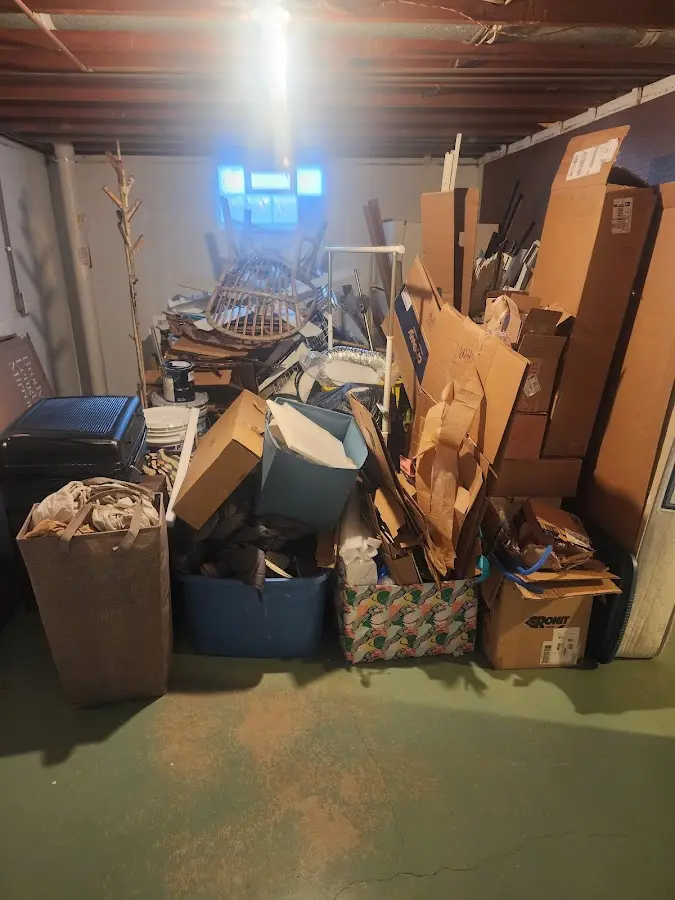 Roll-off dumpster container at job site for 4 Yard Dumpster Rental in Fallowfield